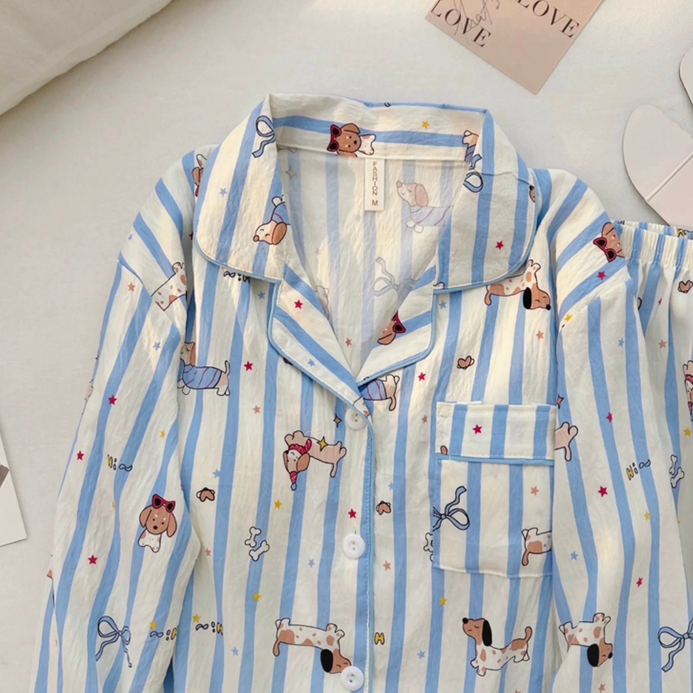 Blue Paw Paradise Padded Nightsuit Set